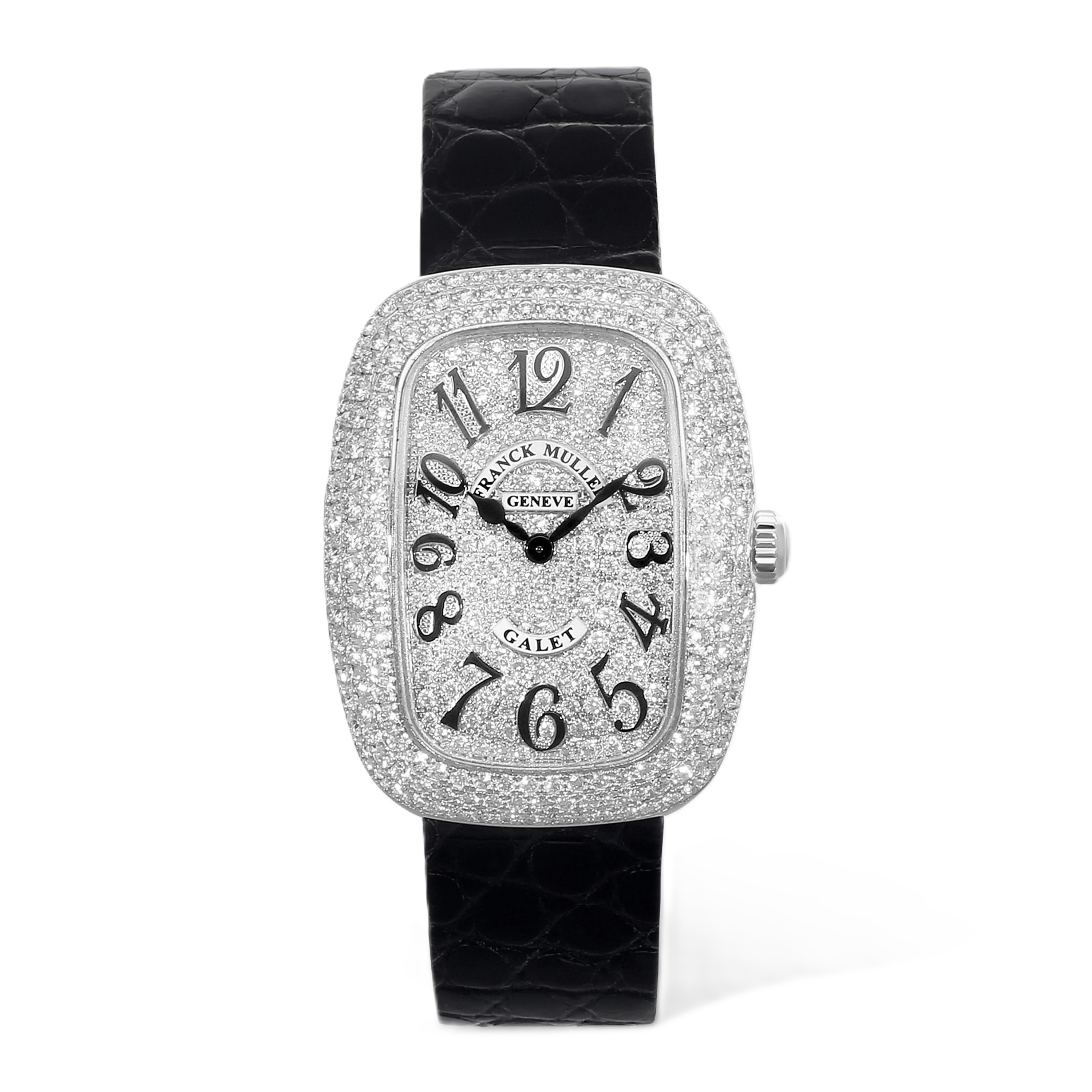 Franck Muller Galet 18K White Gold Diamond Quartz Watch