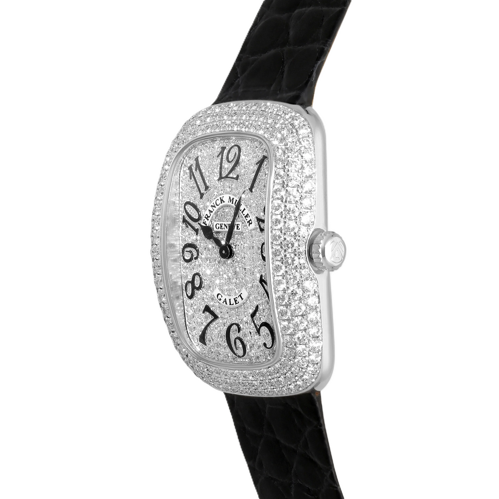 Franck Muller Galet 18K White Gold Diamond Quartz Watch