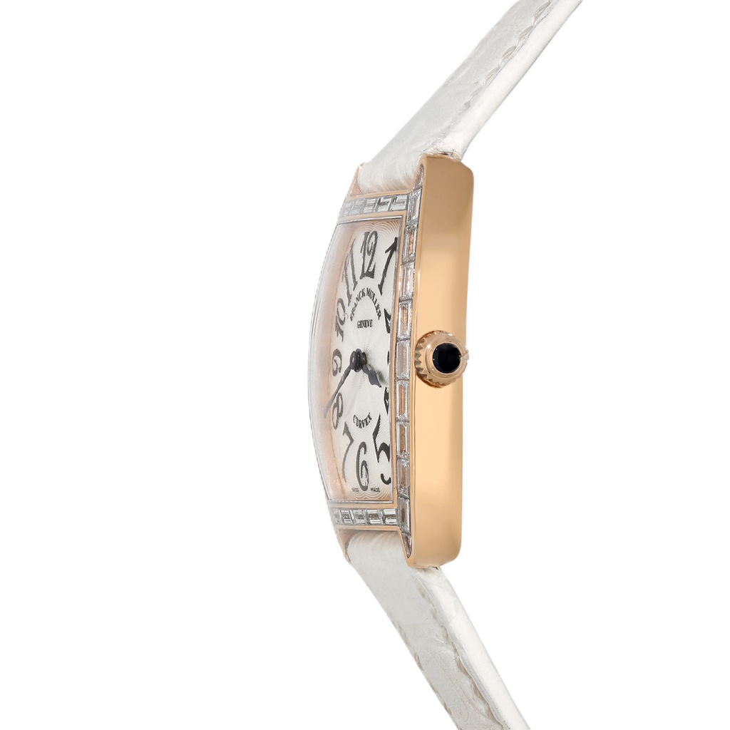 Franck Muller Cintree Curvex 18K Rose Gold Baguette Diamond Quartz Ladies Watch