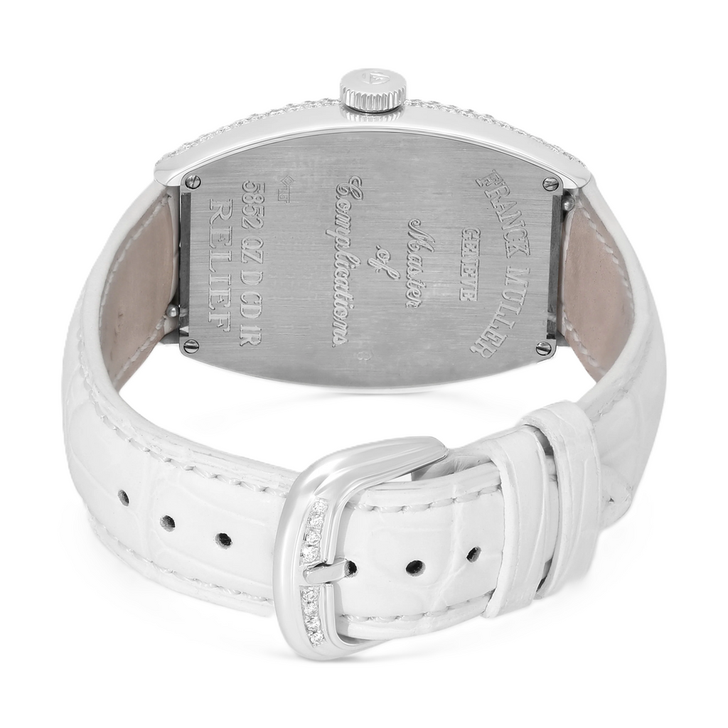 Franck Muller Cintrée Curvex 18K White Gold Diamond Quartz Ladies Watch
