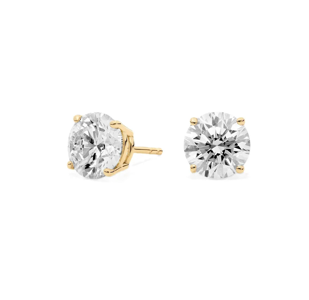 14k Gold IGI F/VS+ Round Brilliant Lab Diamond Stud Earrings - Shami Fine Watchmaking & Jewelry