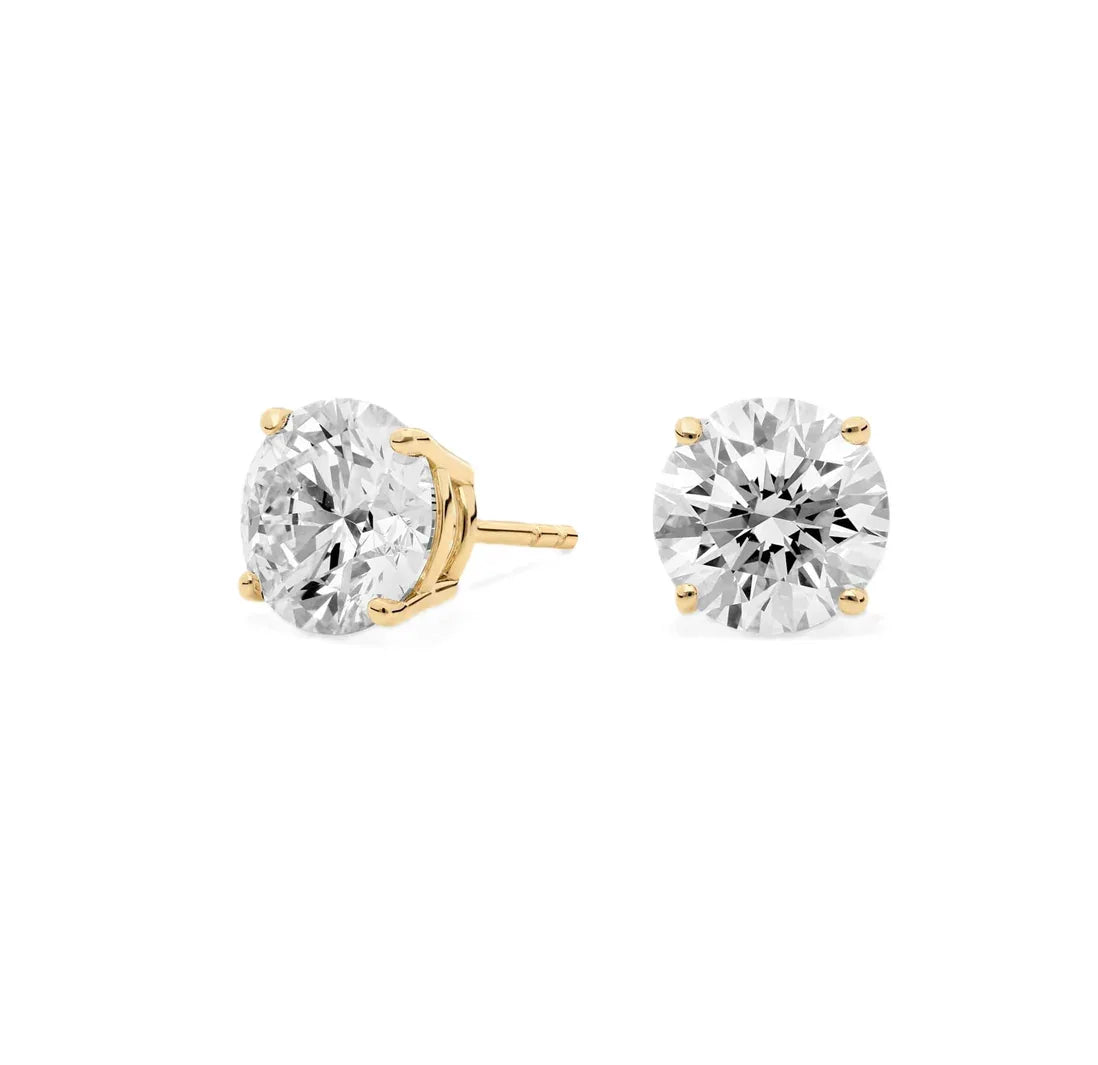 14k Gold IGI F/VS+ Round Brilliant Lab Diamond Stud Earrings - Shami Fine Watchmaking & Jewelry
