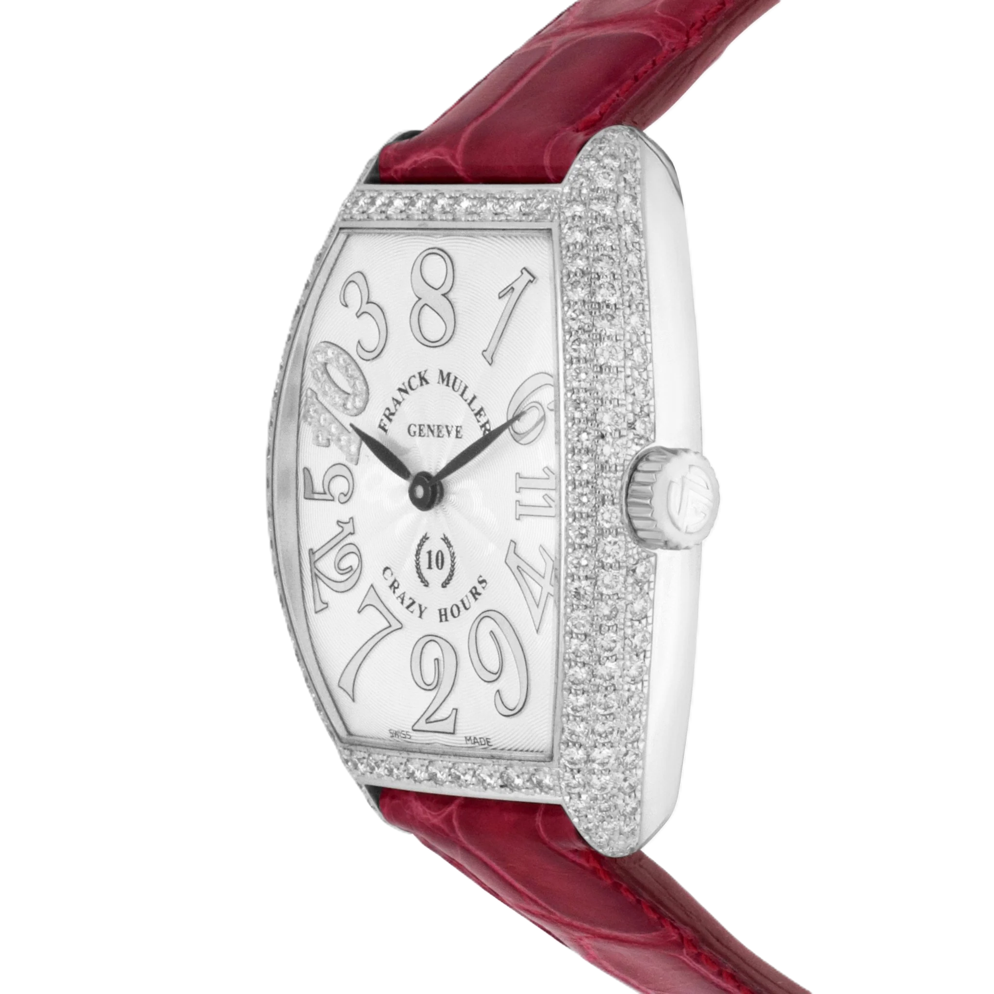 Franck Muller Cintree Curvex Crazy Hours 18K White Gold Diamond Automatic Unisex Watch