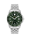 Movado Series 800, Automatic, Green Sunray Dial, Green Dive Bezel, 40mm St/St Case, Bracelet