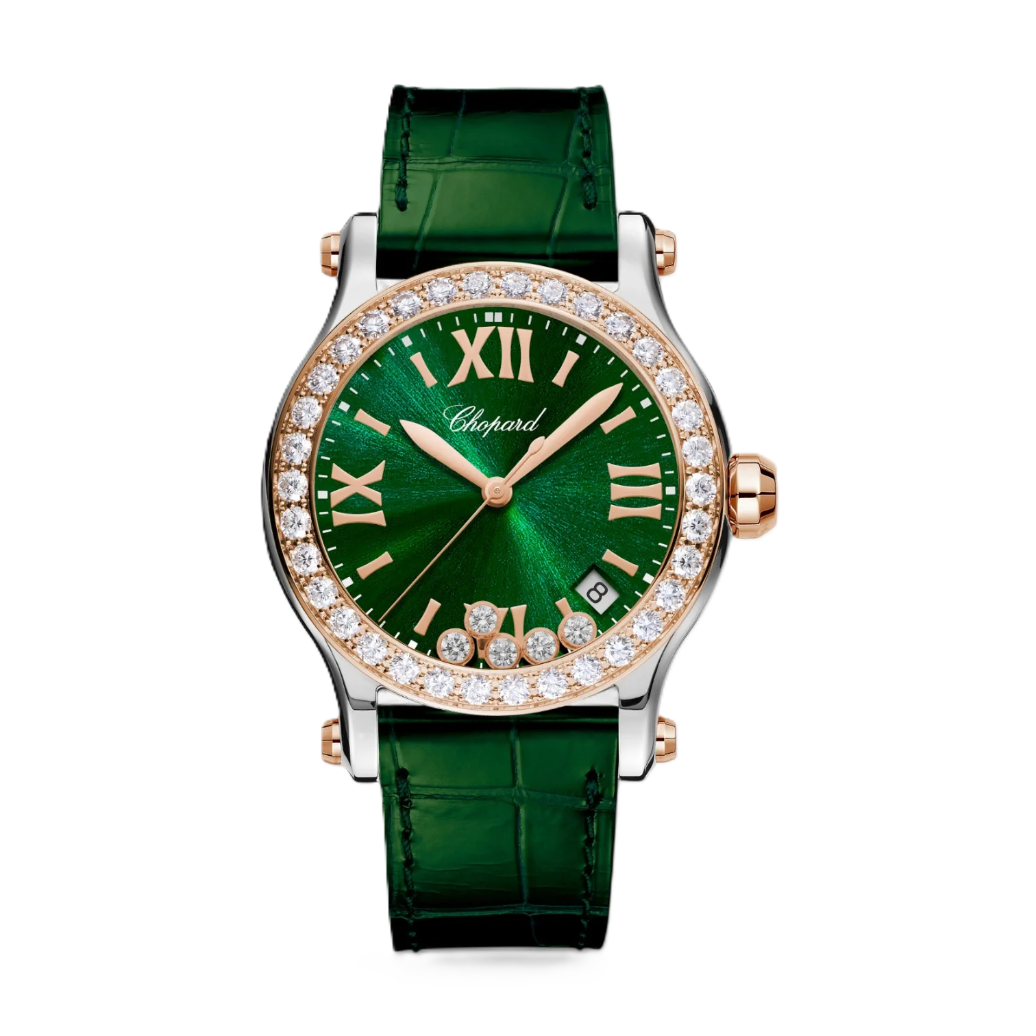 Chopard Happy Sport Stainless Steel & 18K Rose Gold Diamond Quartz Ladies Watch