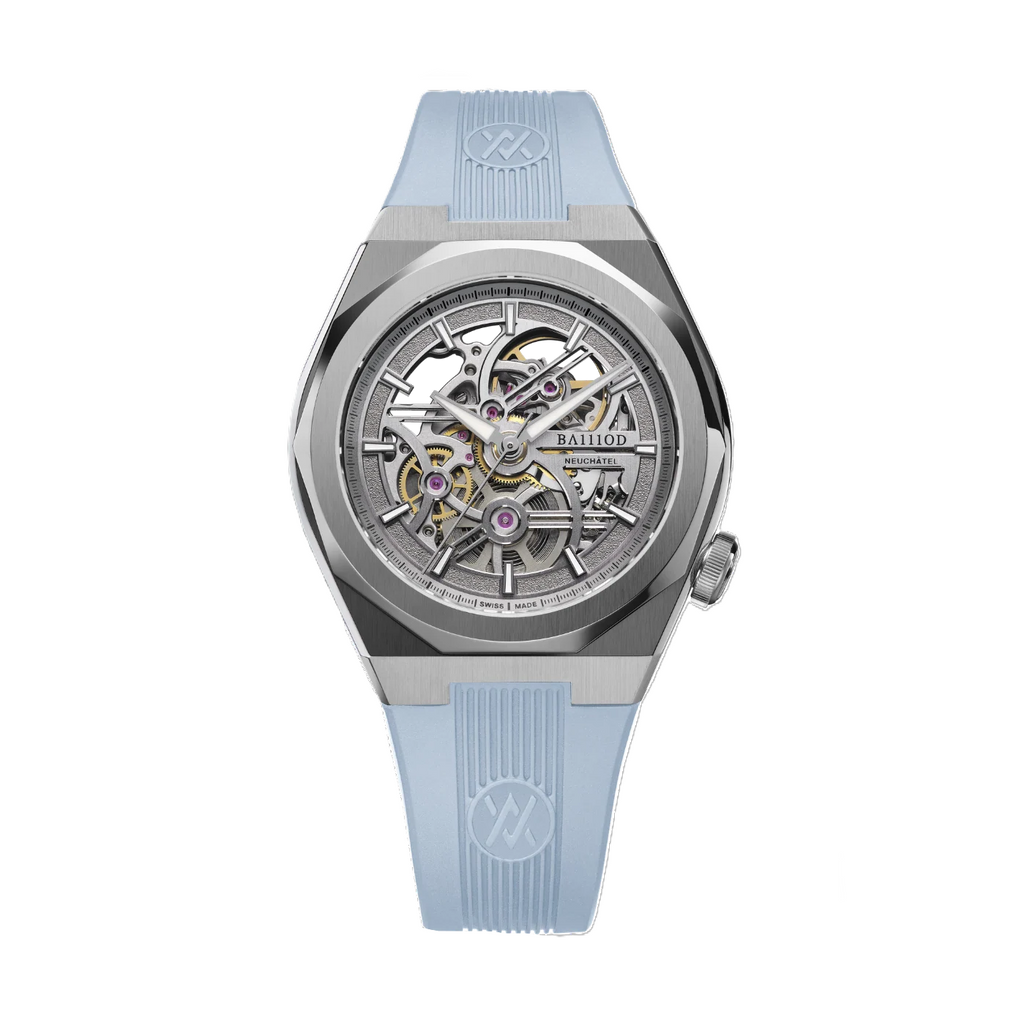 Chapter 7 Skeleton PO24-sq automatic, 40mm 316L case, Blue Rubber with 316L dd clasp
