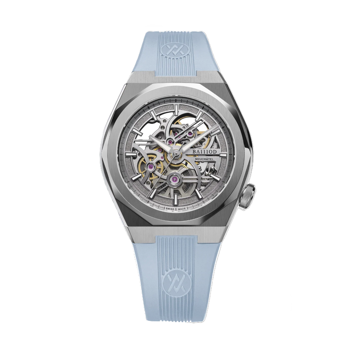 Chapter 7 Skeleton PO24-sq automatic, 40mm 316L case, Blue Rubber with 316L dd clasp