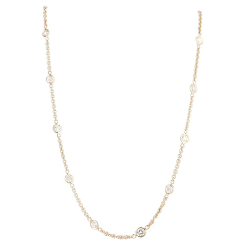 14k yellow gold, dby necklace, 1.03 carats natural diamond, 18 inch. - Shami Fine Watchmaking & Jewelry