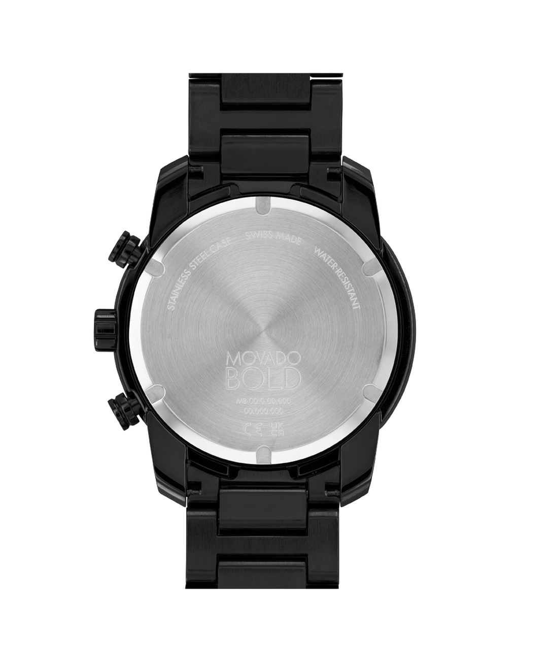 Movado Bold Verso Chronograph, Quartz, Black/Gold Dial, 44 mm Black PVD Stainless Steel Case, Bracelet