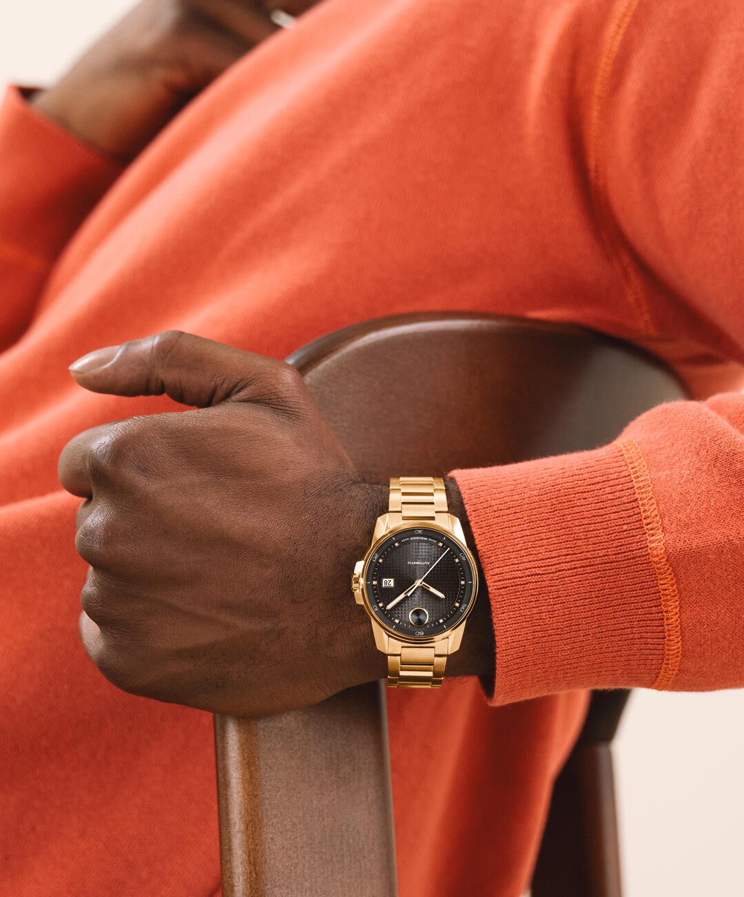 Movado Bold Verso Automatic, Grey Dial, 41mm Gold PVD Case, Bracelet