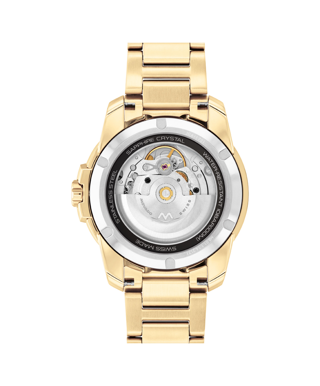 Movado Bold Verso Automatic, Grey Dial, 41mm Gold PVD Case, Bracelet
