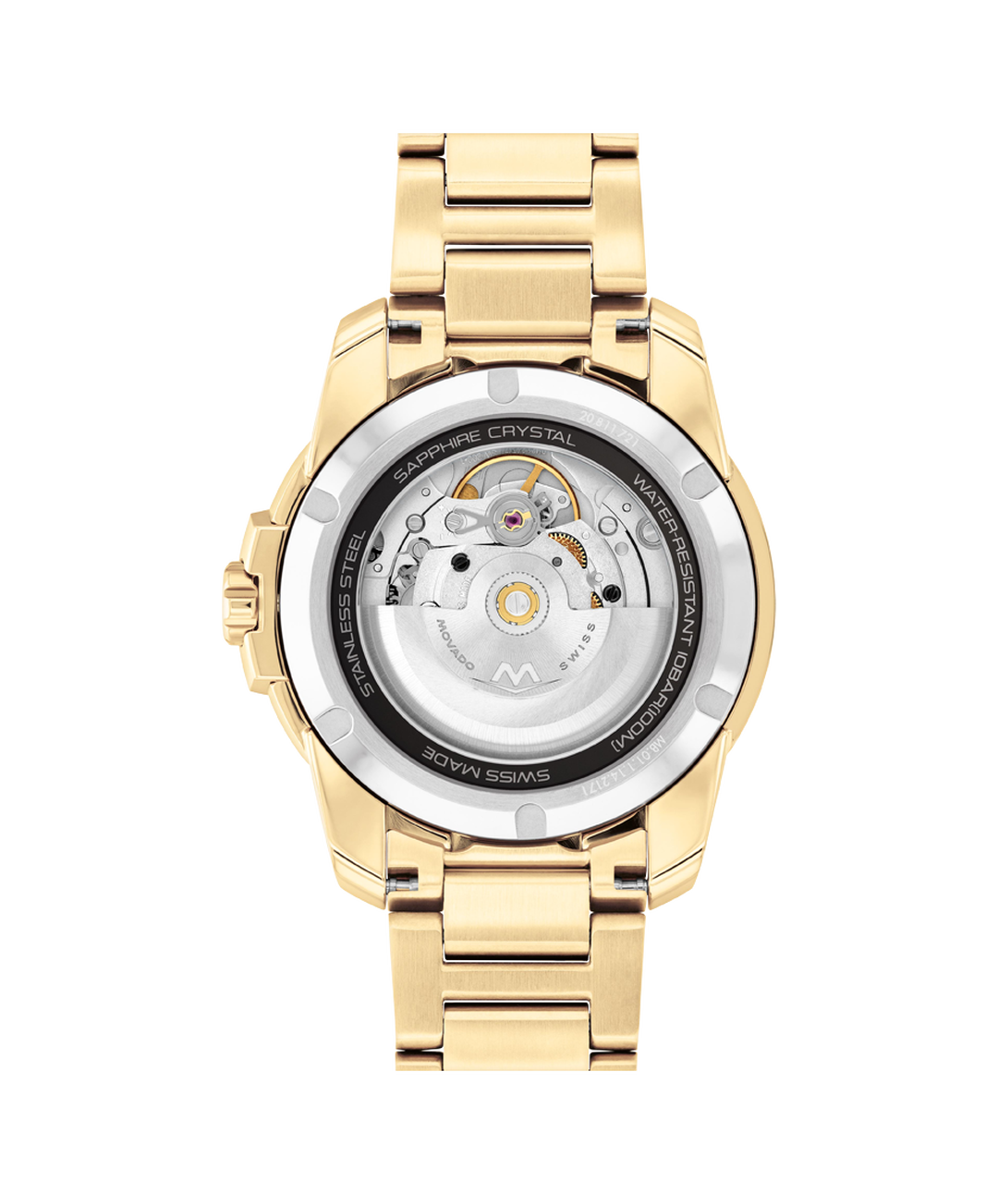 Movado Bold Verso Automatic, Grey Dial, 41mm Gold PVD Case, Bracelet