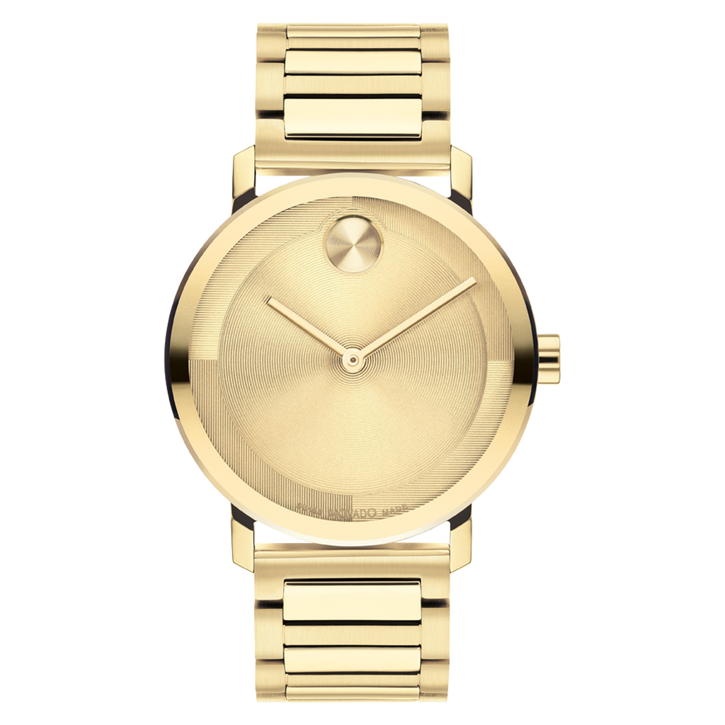 Movado Bold Evolution, Quartz, Gold Dial, 40mm Gold PVD Case, Bracelet