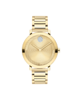 Movado Bold Evolution, Quartz, Crystal Dot Gold Dial, 34mm Gold PVD Case, Bracelet