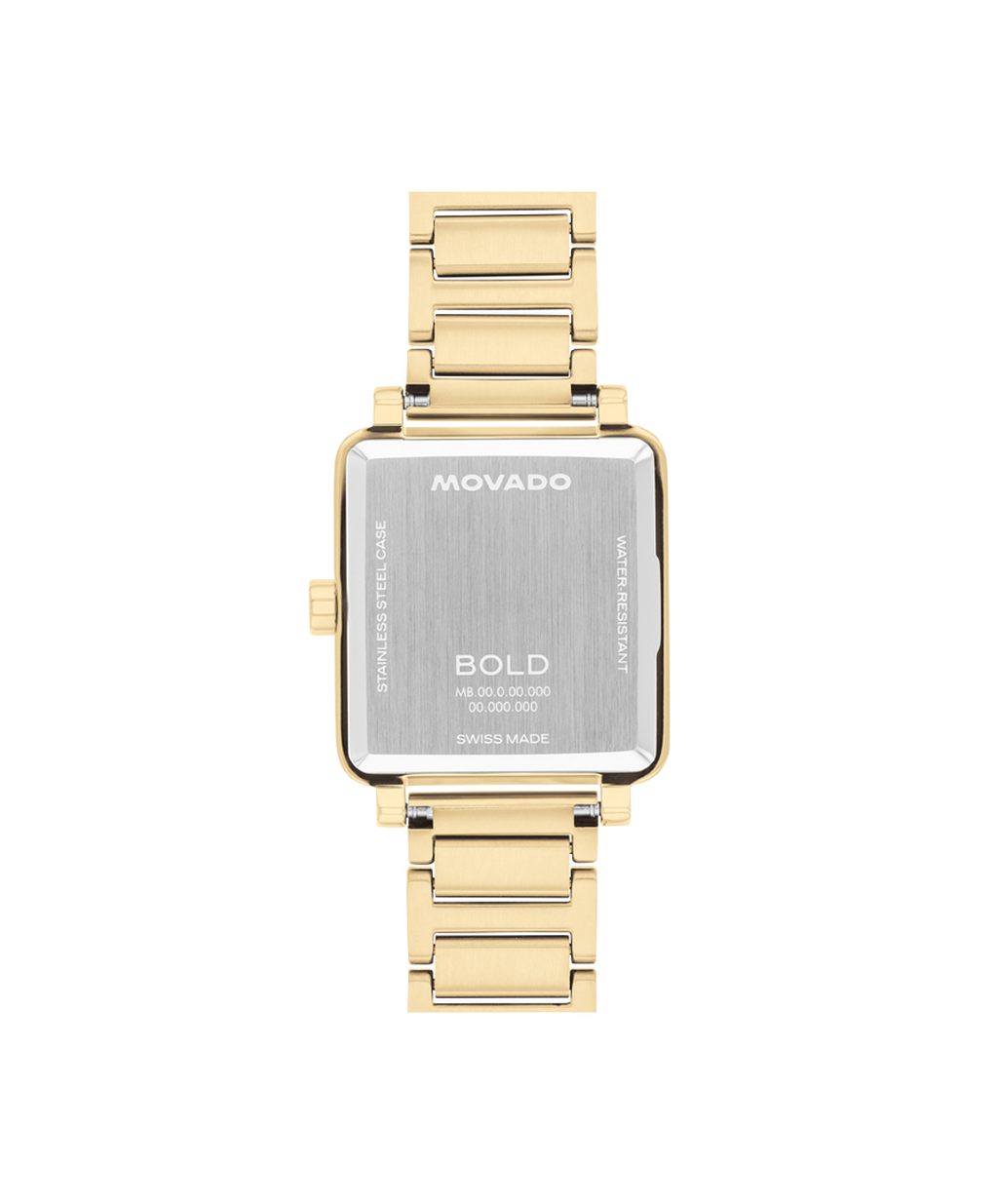Movado Bold Evolution, Quartz, White Dial, 28x26mm Gold PVD Case, Bracelet