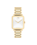 Movado Bold Evolution, Quartz, White Dial, 28x26mm Gold PVD Case, Bracelet