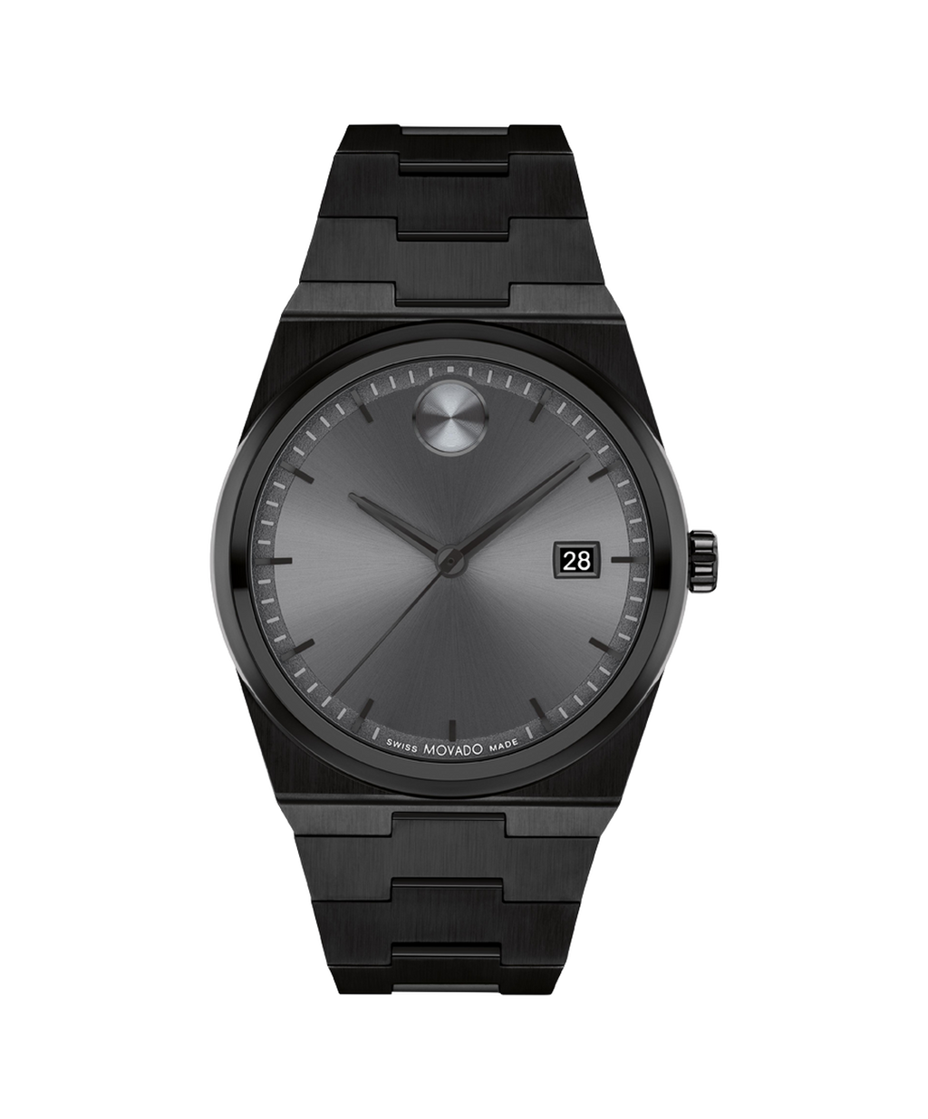 Movado Bold Quest, Quartz, , Gunmetal Dial, 40mm Black PVD Case, Bracelet