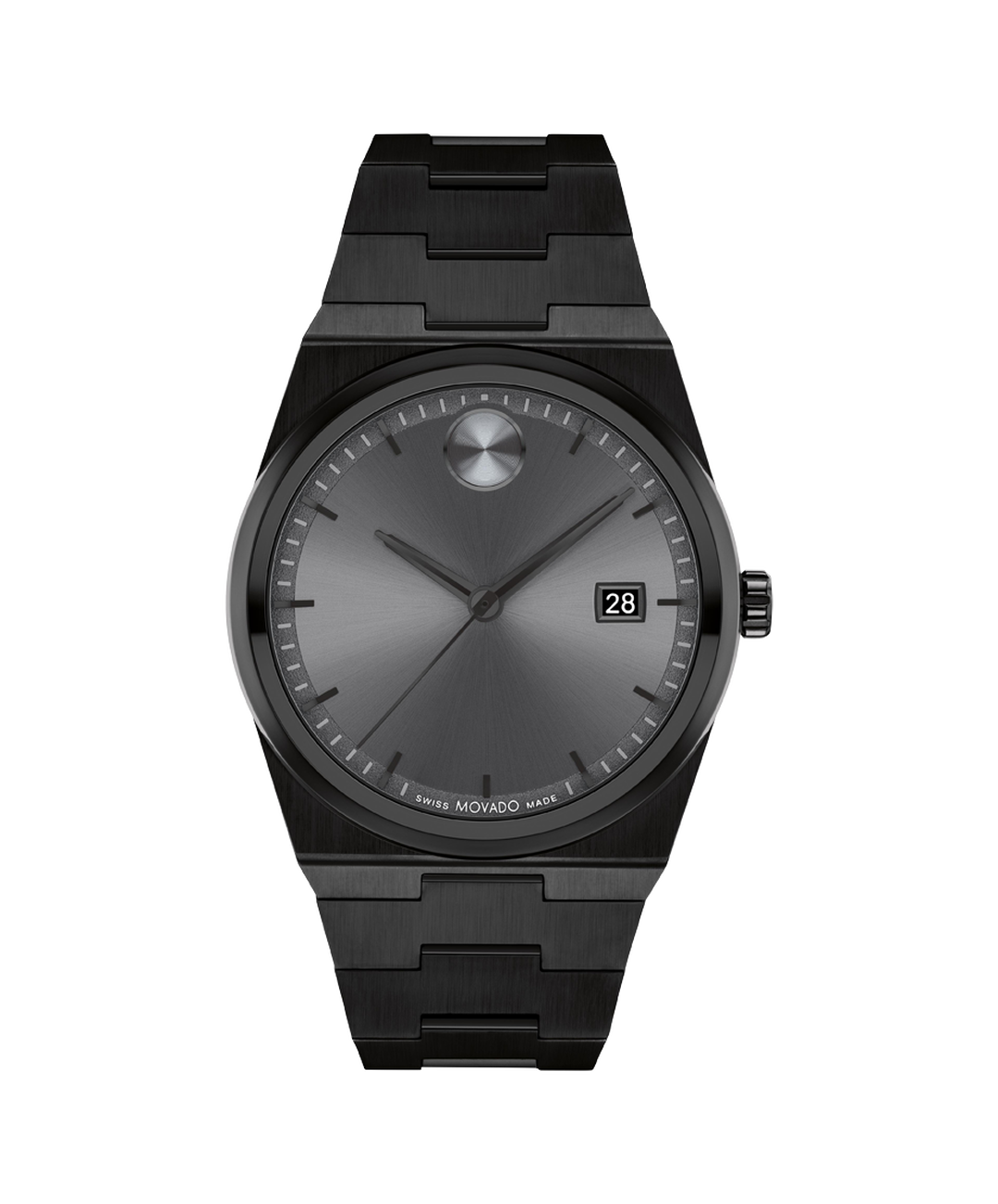 Movado Bold Quest, Quartz, , Gunmetal Dial, 40mm Black PVD Case, Bracelet