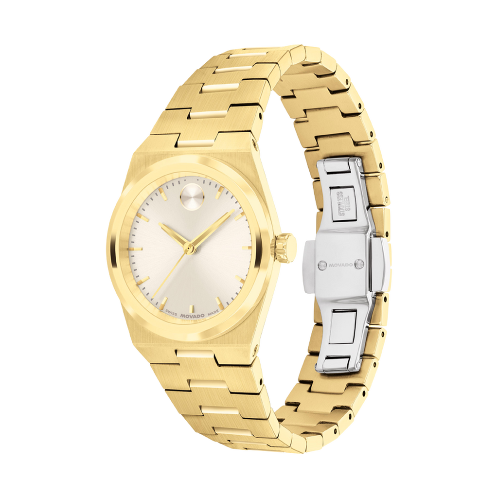 Bold Quest Mini, Quartz, Champagne Dial, 28mm Gold PVD Case, Bracelet