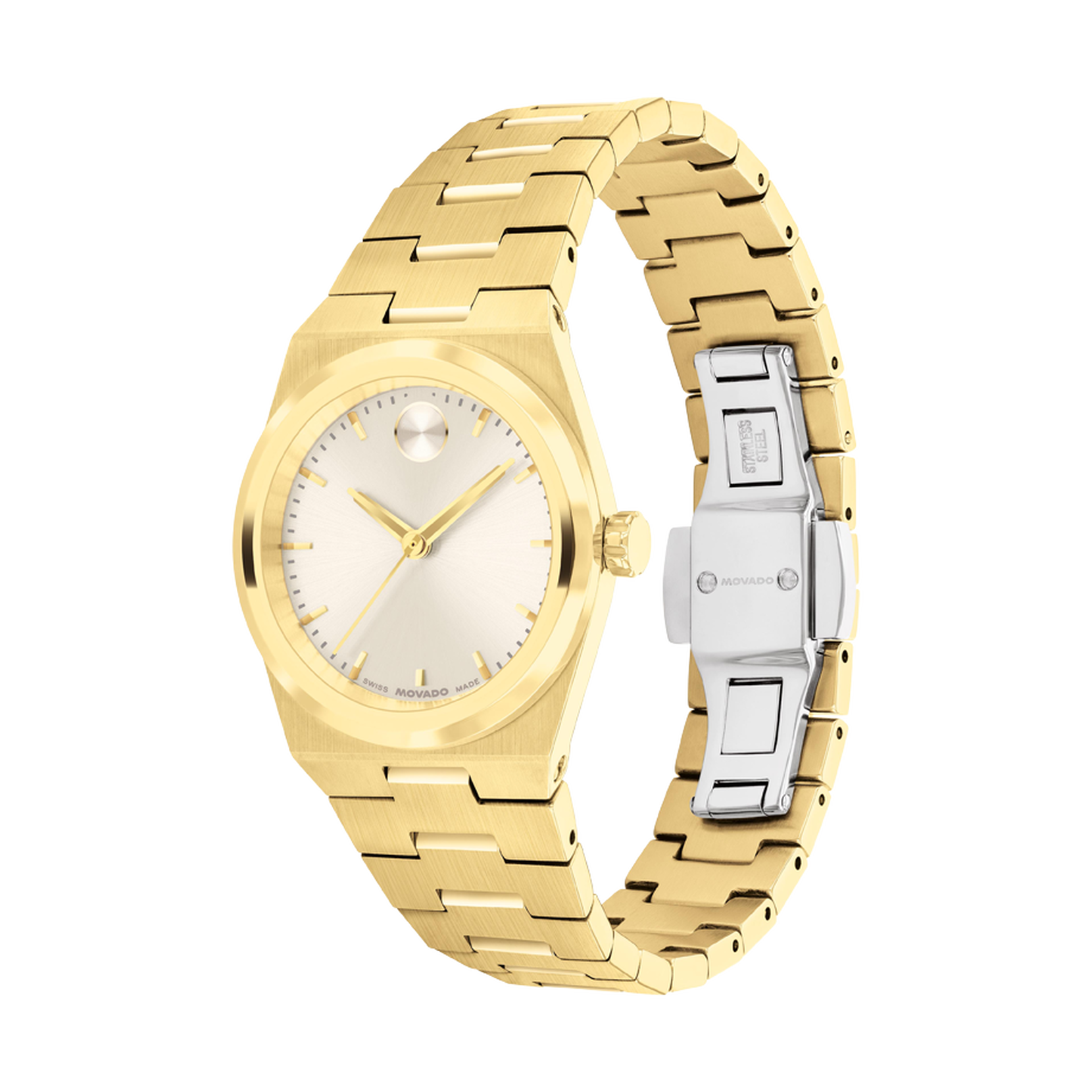 Bold Quest Mini, Quartz, Champagne Dial, 28mm Gold PVD Case, Bracelet
