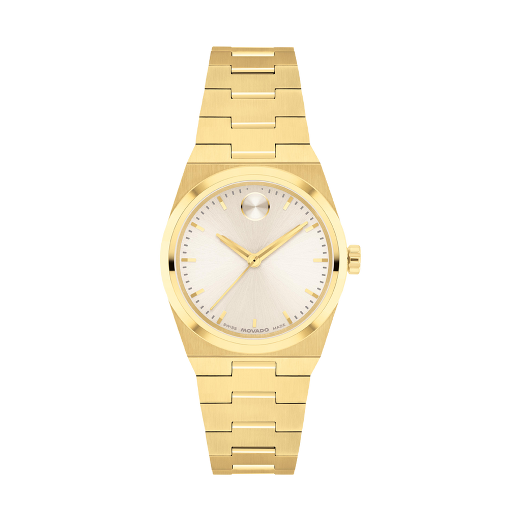 Bold Quest Mini, Quartz, Champagne Dial, 28mm Gold PVD Case, Bracelet