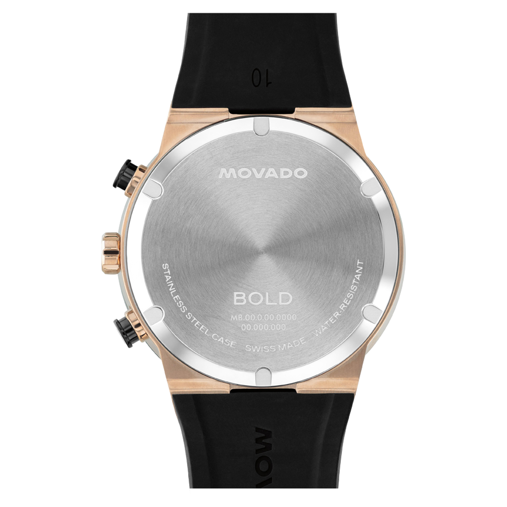 Movado Bold Fusion Chronograph, Green Dial, Ceramic Bezel, 44mm case, Rubber Strap, Clasp