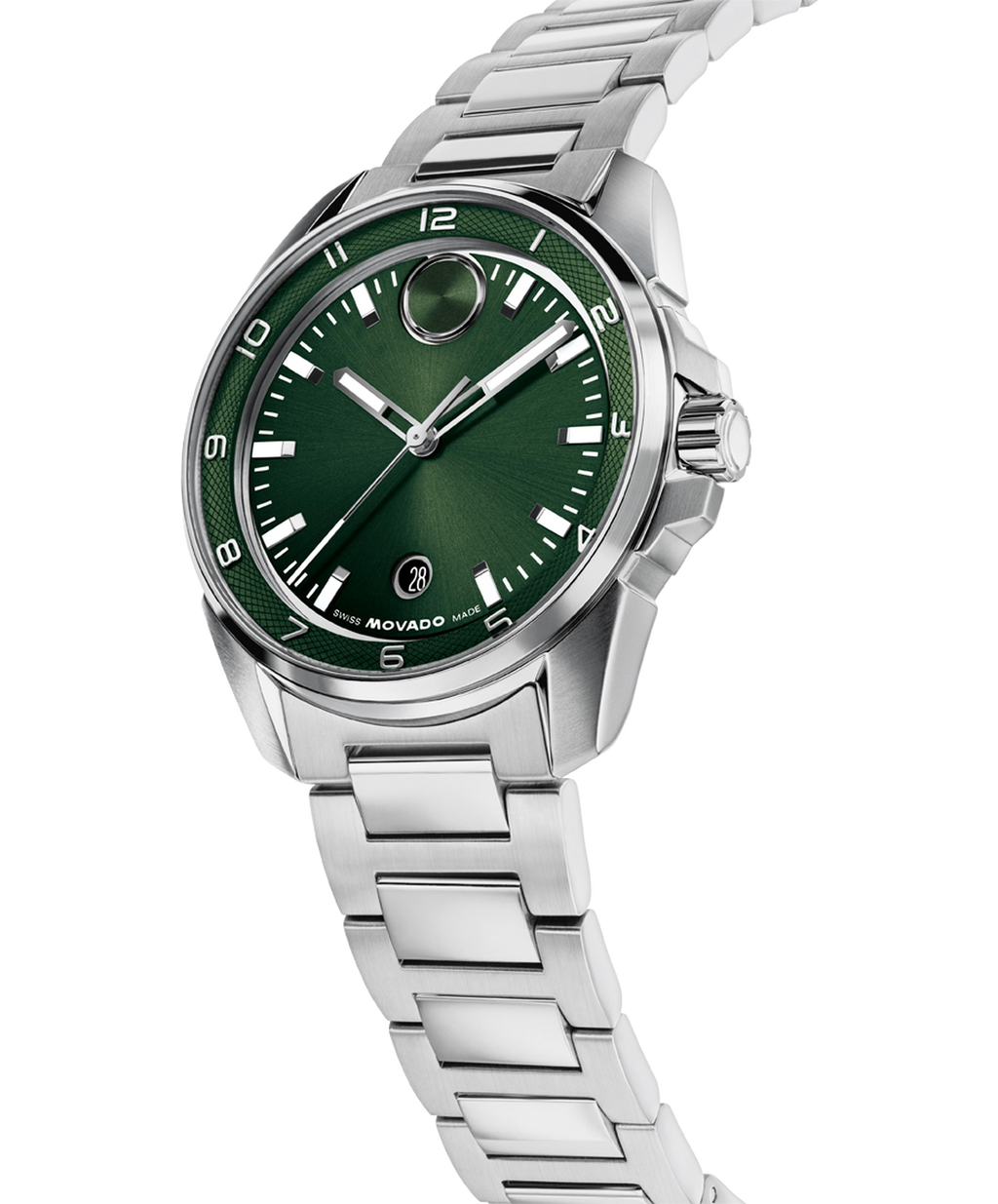 Movado Bold Verso Quartz, Green Dial, 42mm Stainless Steel Case, Bracelet