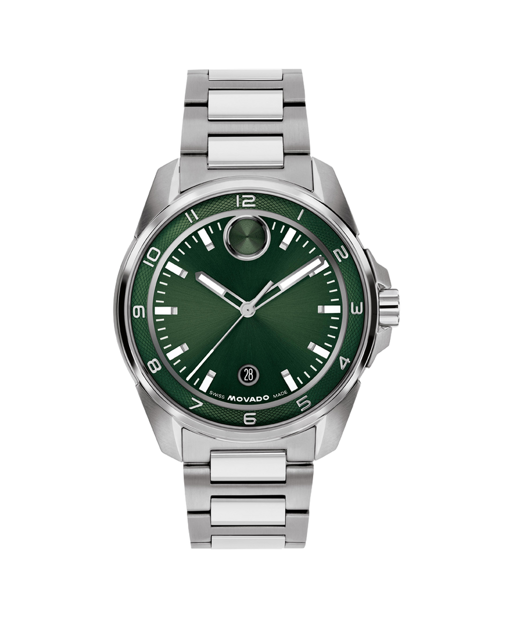 Movado Bold Verso Quartz, Green Dial, 42mm Stainless Steel Case, Bracelet