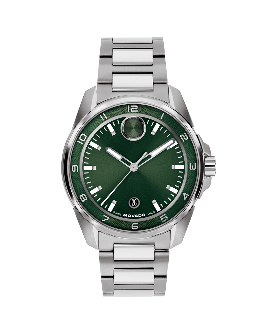 Movado Bold Verso Quartz, Green Dial, 42mm Stainless Steel Case, Bracelet