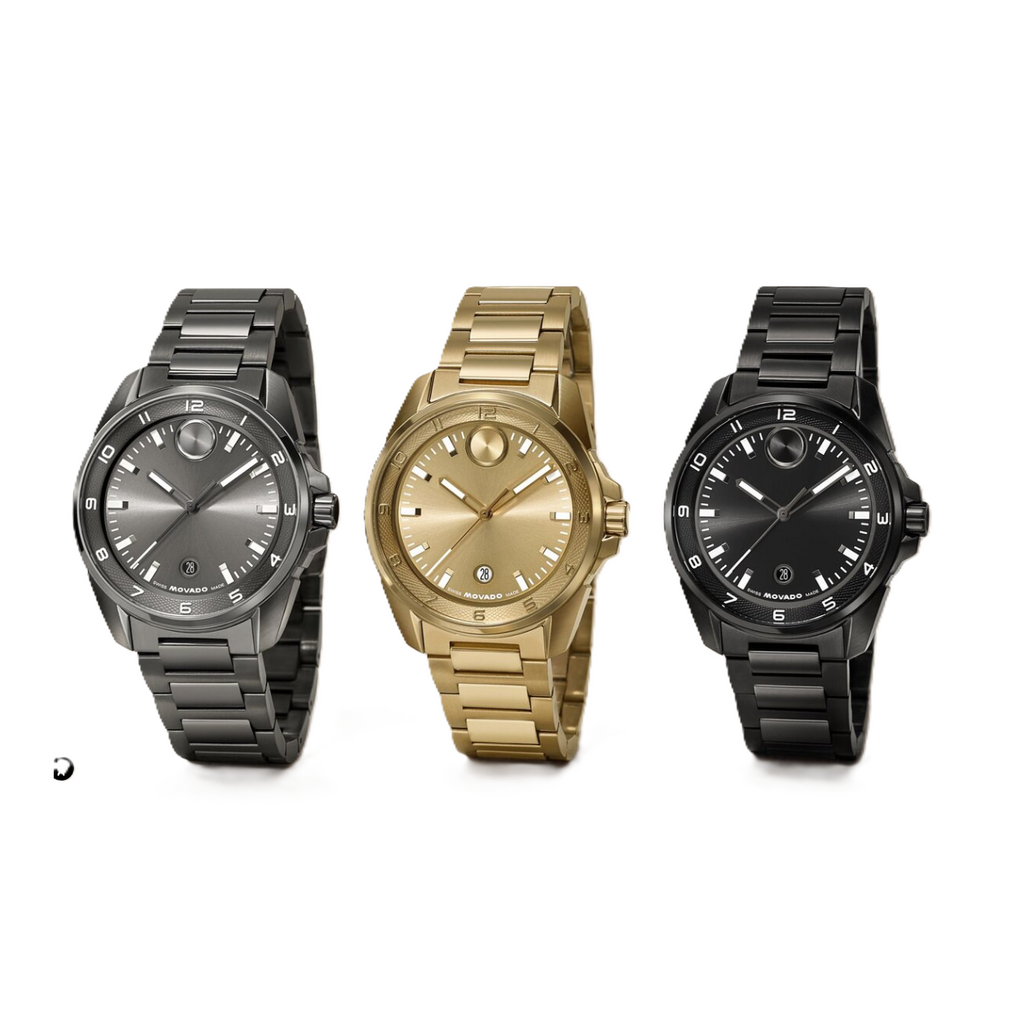 Movado Bold Verso Quartz, Grey Dial, 42mm Grey PVD Case, Bracelet