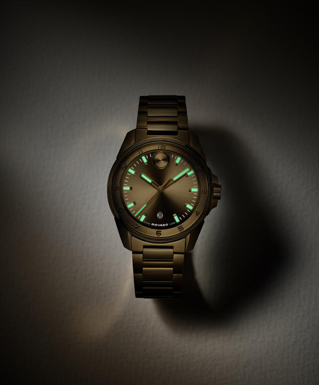 Movado Bold Verso Quartz, Grey Dial, 42mm Grey PVD Case, Bracelet
