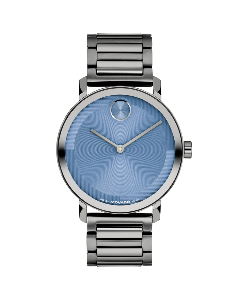 Movado Bold Evolution, Quartz, Blue Dial, 40mm Grey PVD Case, Bracelet