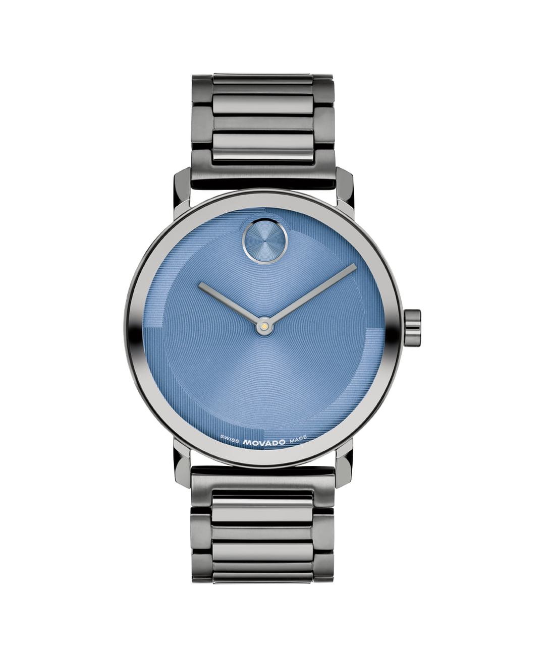 Movado Bold Evolution, Quartz, Blue Dial, 40mm Grey PVD Case, Bracelet