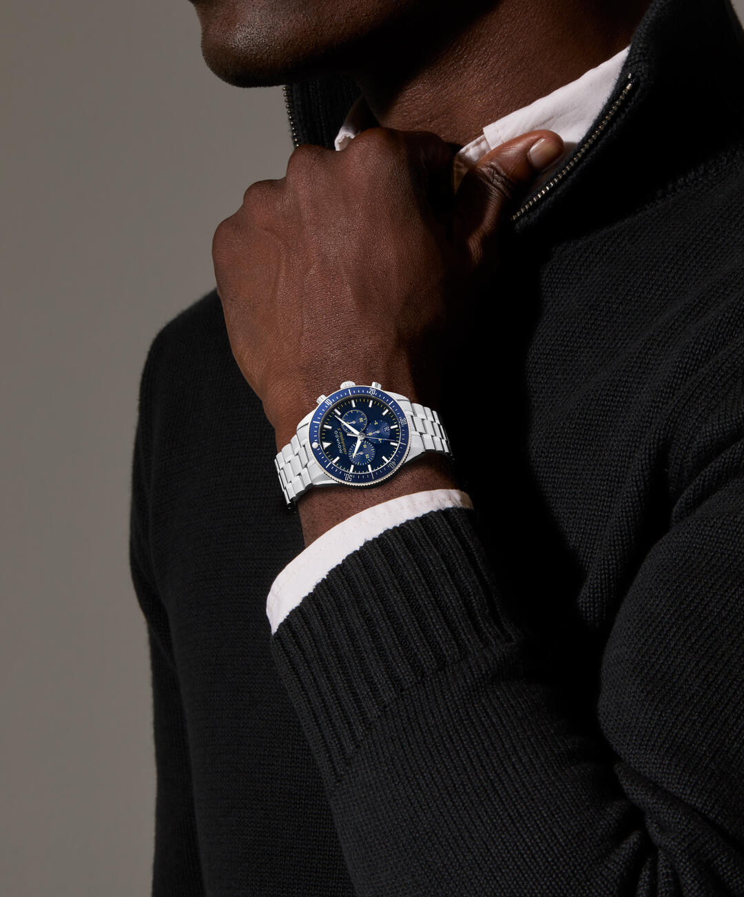 Heritage Calendoplan S Chronograph, Blue Dial, Blue Dive Bezel, 42mm Stainless Steel Case, Bracelet