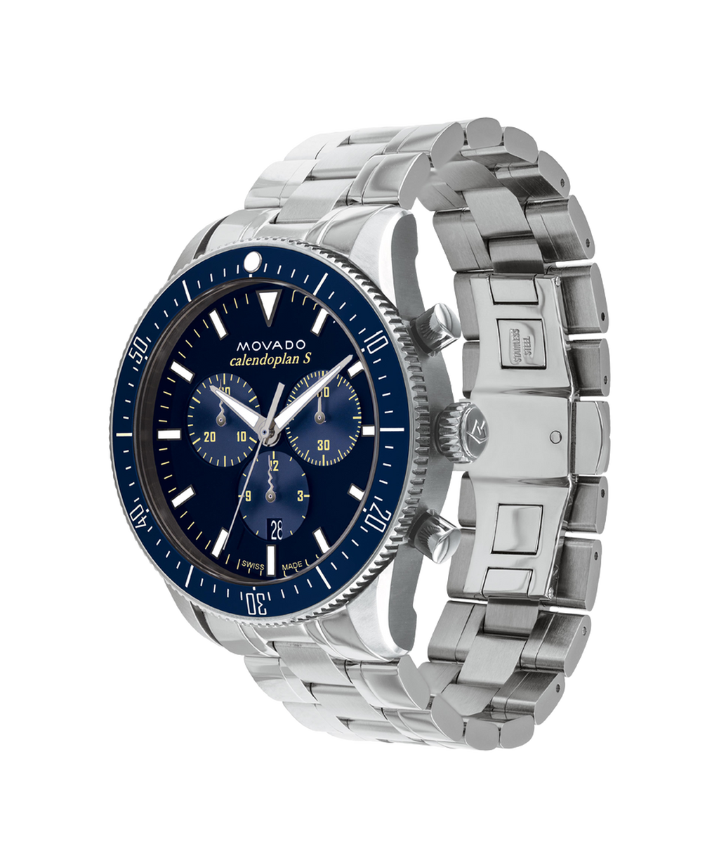 Heritage Calendoplan S Chronograph, Blue Dial, Blue Dive Bezel, 42mm Stainless Steel Case, Bracelet