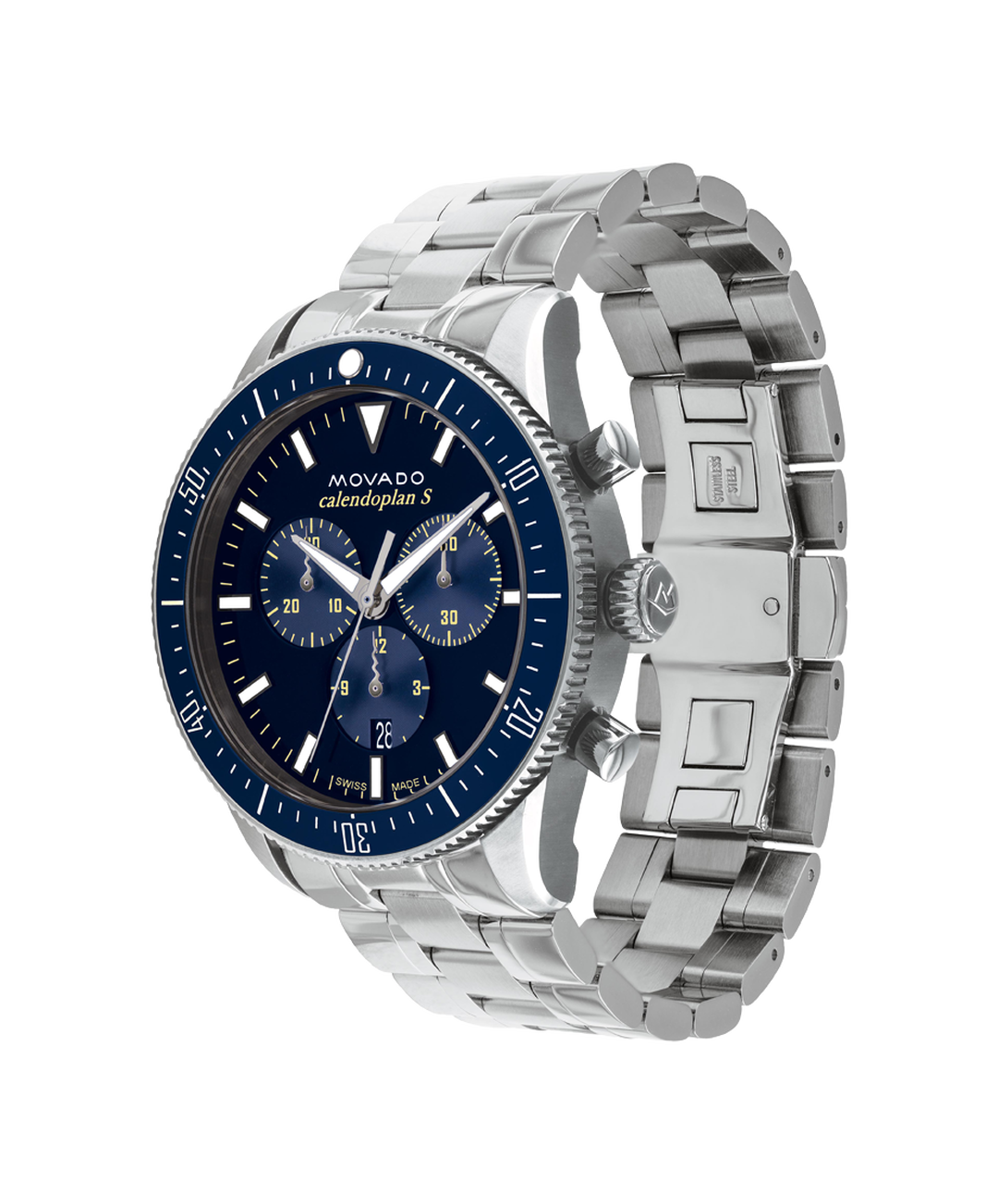 Heritage Calendoplan S Chronograph, Blue Dial, Blue Dive Bezel, 42mm Stainless Steel Case, Bracelet