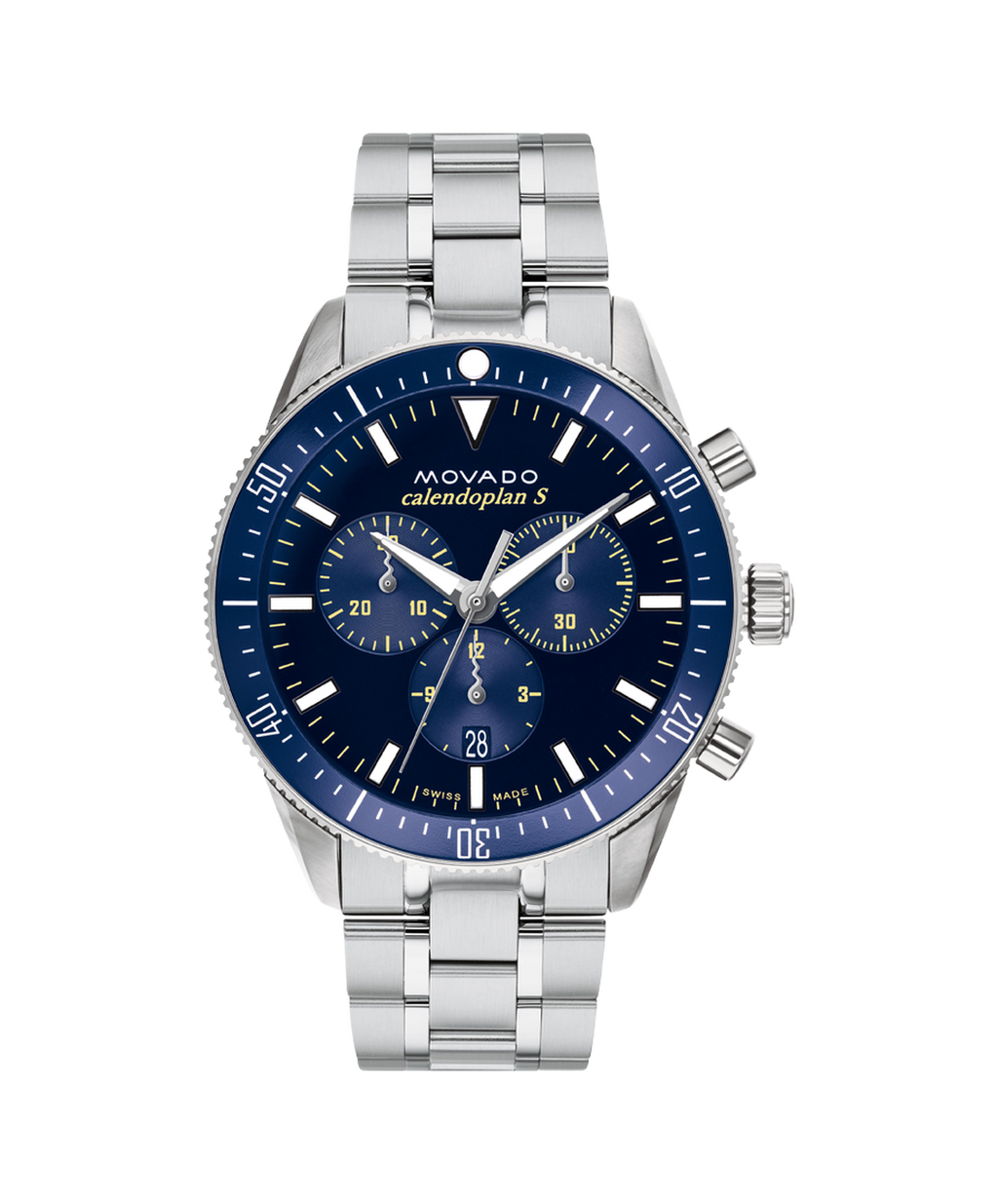 Heritage Calendoplan S Chronograph, Blue Dial, Blue Dive Bezel, 42mm Stainless Steel Case, Bracelet