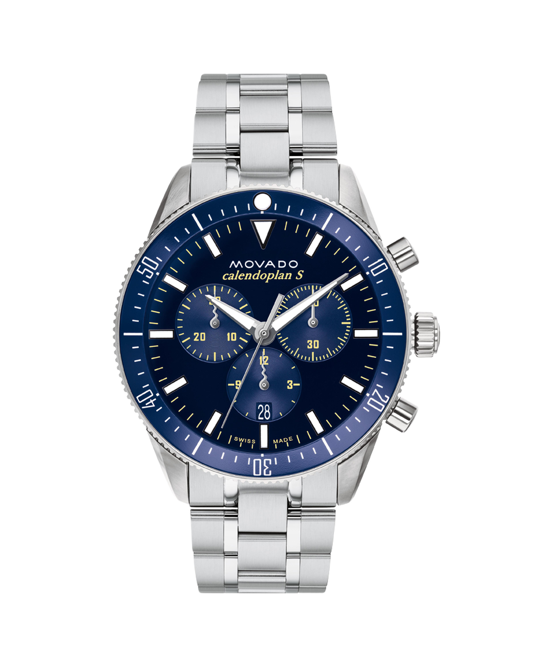 Heritage Calendoplan S Chronograph, Blue Dial, Blue Dive Bezel, 42mm Stainless Steel Case, Bracelet