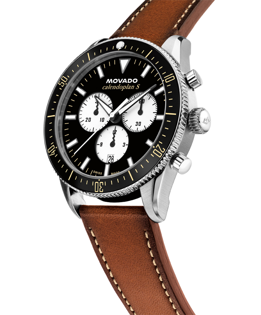 Heritage Calendoplan S Chronograph, Black Dial, Black Dive Bezel, 42mm Stainless Steel Case, Strap