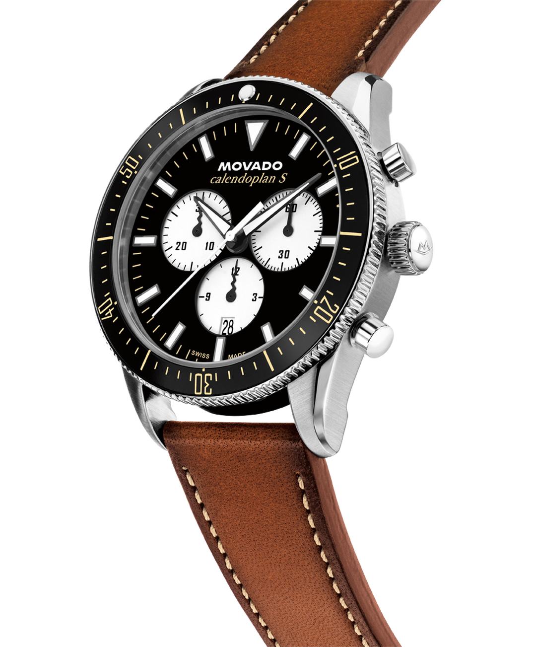 Heritage Calendoplan S Chronograph, Black Dial, Black Dive Bezel, 42mm Stainless Steel Case, Strap