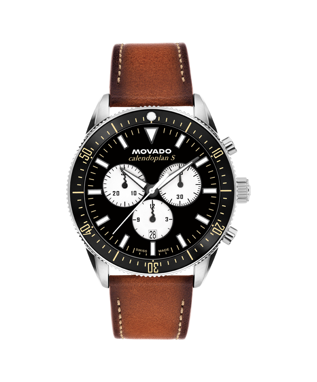 Heritage Calendoplan S Chronograph, Black Dial, Black Dive Bezel, 42mm Stainless Steel Case, Strap