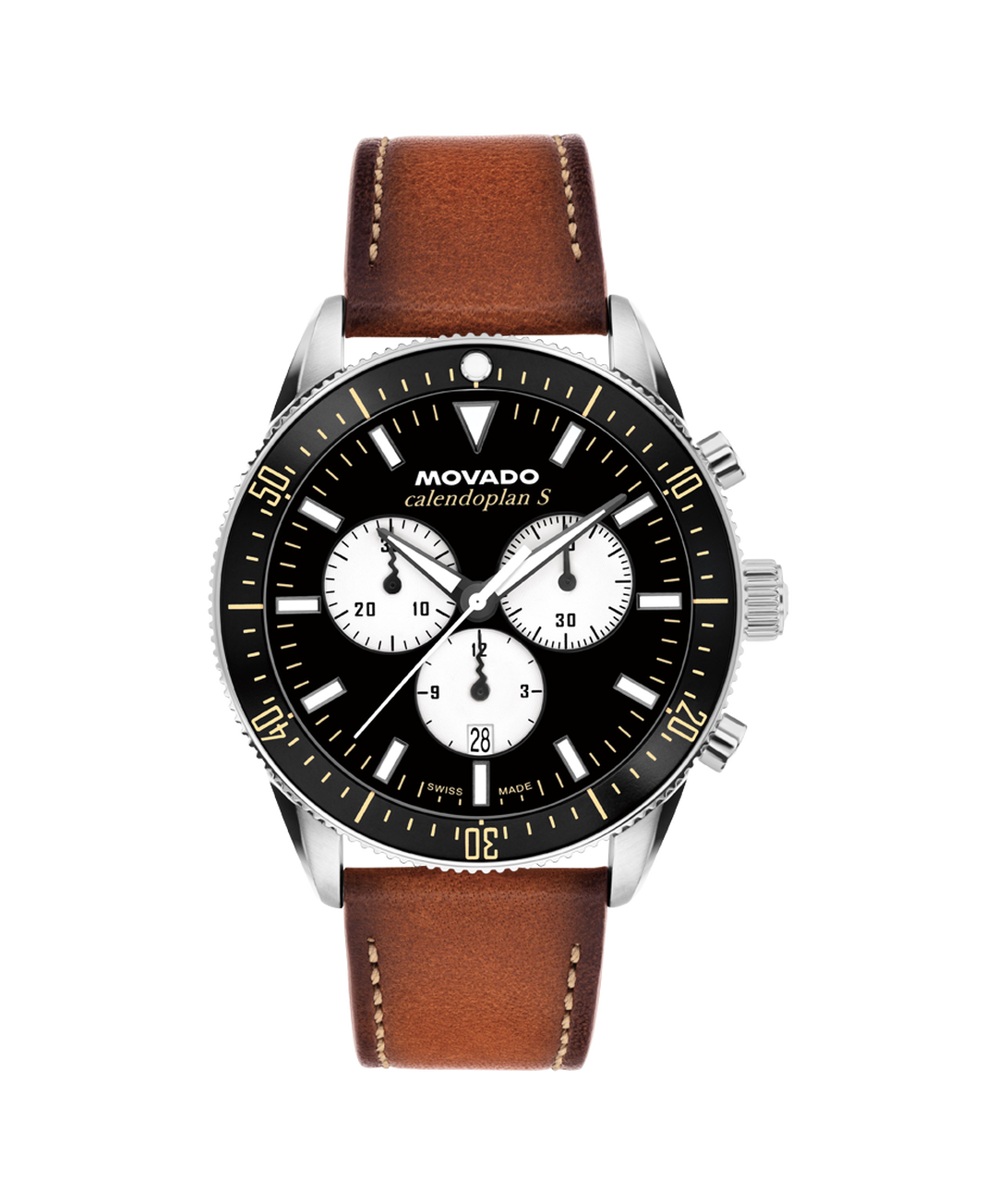 Heritage Calendoplan S Chronograph, Black Dial, Black Dive Bezel, 42mm Stainless Steel Case, Strap