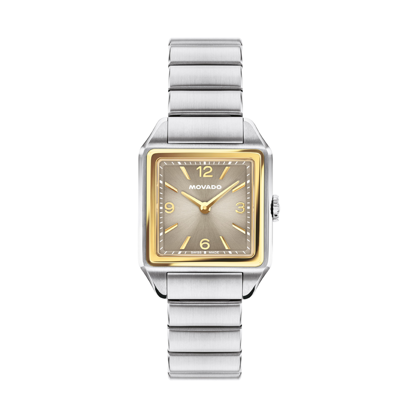 Heritage 1917, Taupe Dial, 25mm x 34.10mm Yellow Gold-Plated Bezel, Bracelet.