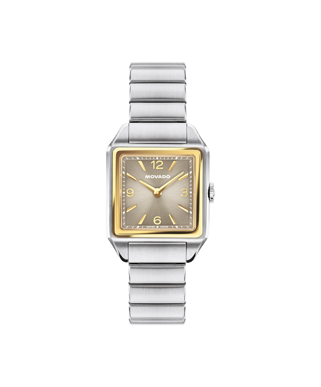 Heritage 1917, Taupe Dial, 25mm x 34.10mm Yellow Gold-Plated Bezel, Bracelet.