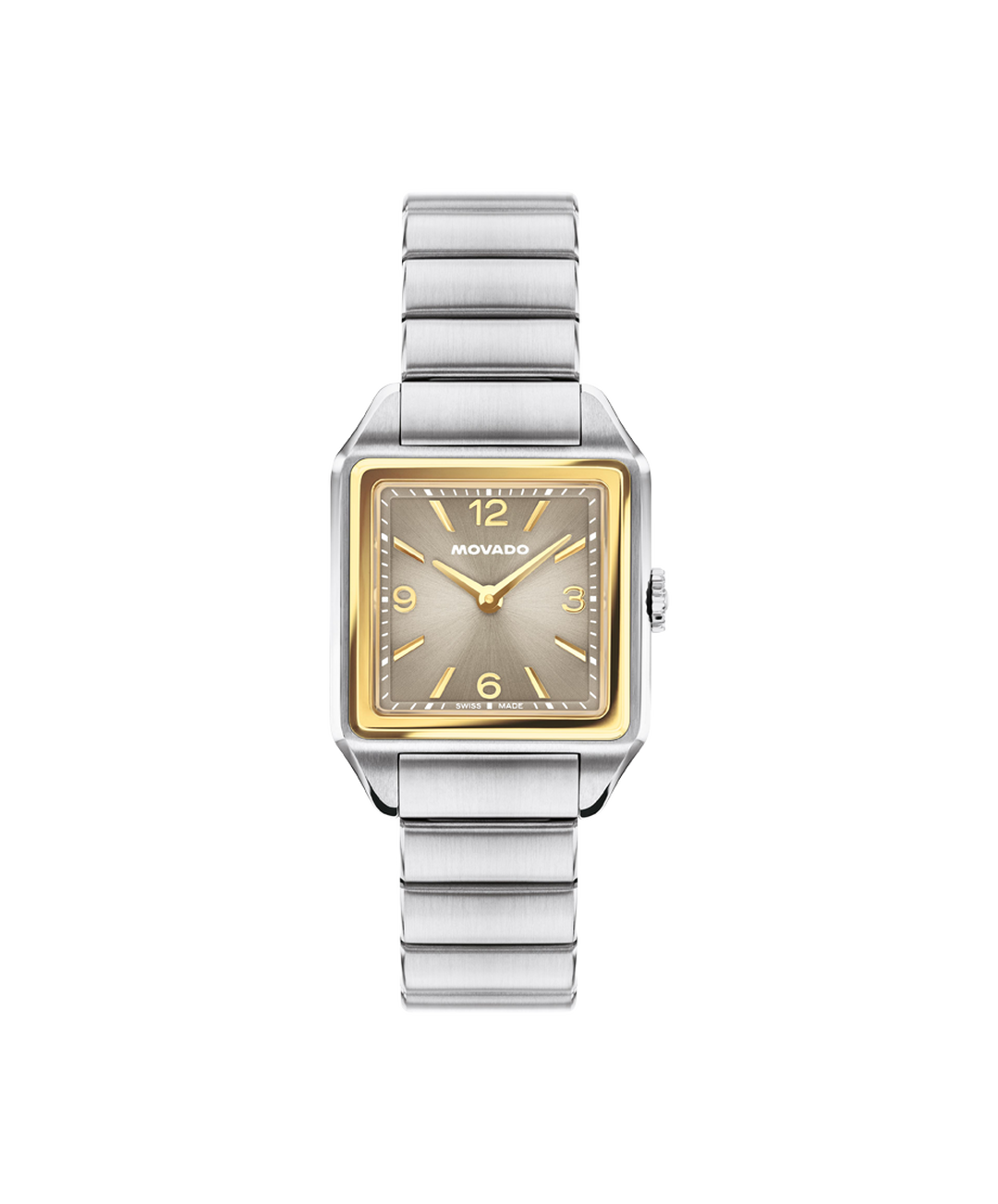 Heritage 1917, Taupe Dial, 25mm x 34.10mm Yellow Gold-Plated Bezel, Bracelet.