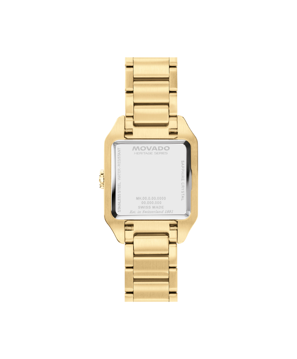 Heritage 1917, Silver Dial, Lab Diamond Bezel,  25mm x 34.10mm Gold PVD Case, Bracelet