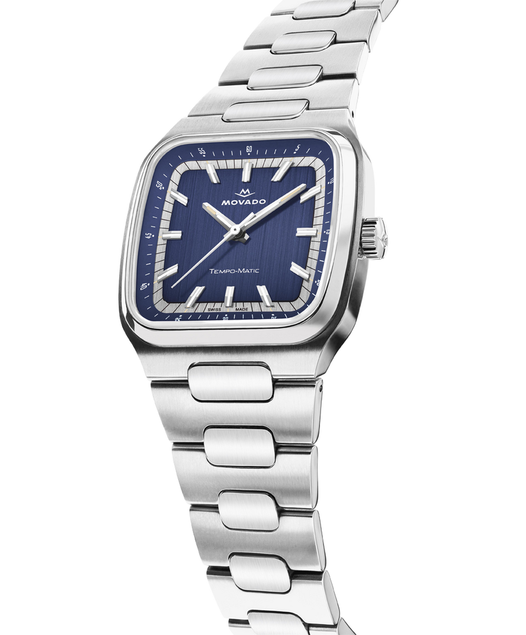 Heritage Tempo-Matic, Automatic, Blue Dial,  37mm x 41mm Stainless Steel Case, Bracelet
