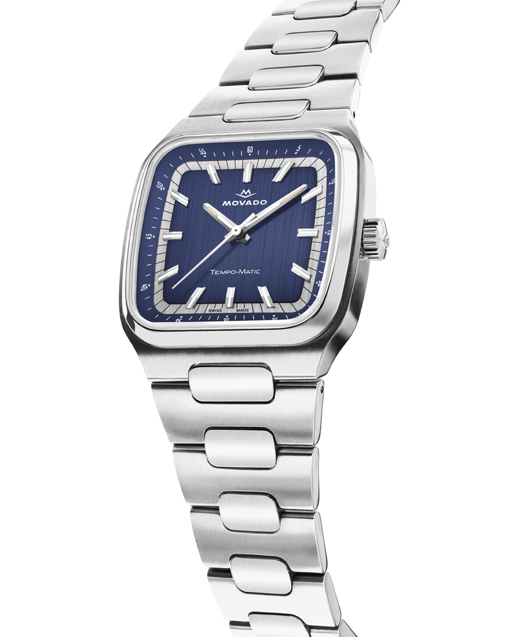 Heritage Tempo-Matic, Automatic, Blue Dial,  37mm x 41mm Stainless Steel Case, Bracelet