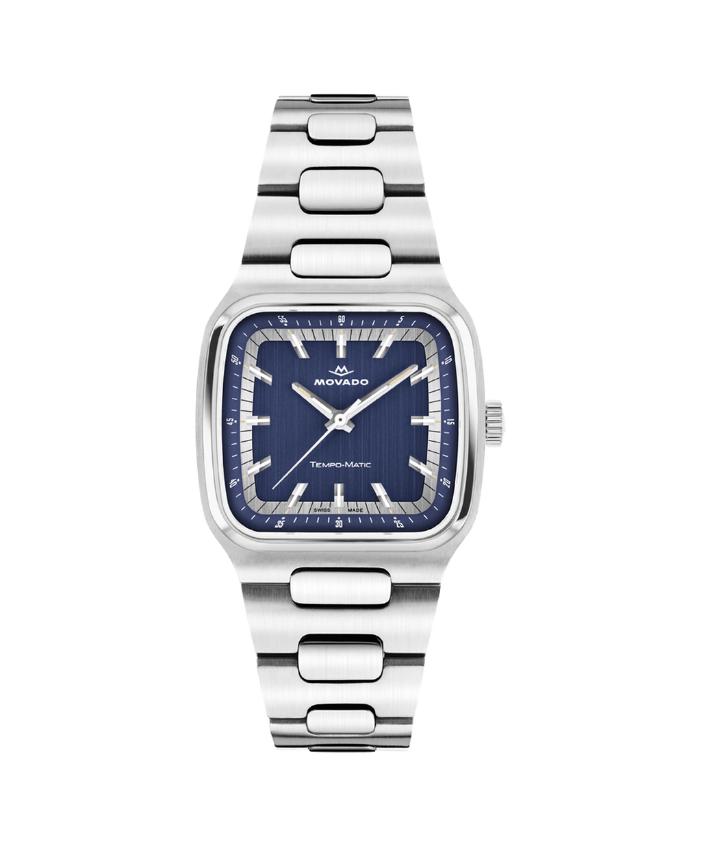 Heritage Tempo-Matic, Automatic, Blue Dial,  37mm x 41mm Stainless Steel Case, Bracelet