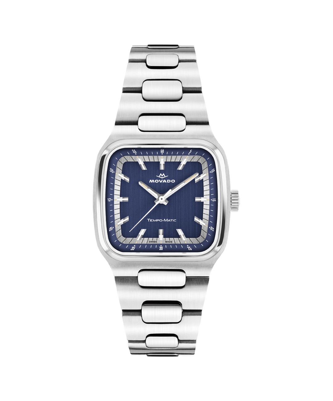 Heritage Tempo-Matic, Automatic, Blue Dial,  37mm x 41mm Stainless Steel Case, Bracelet